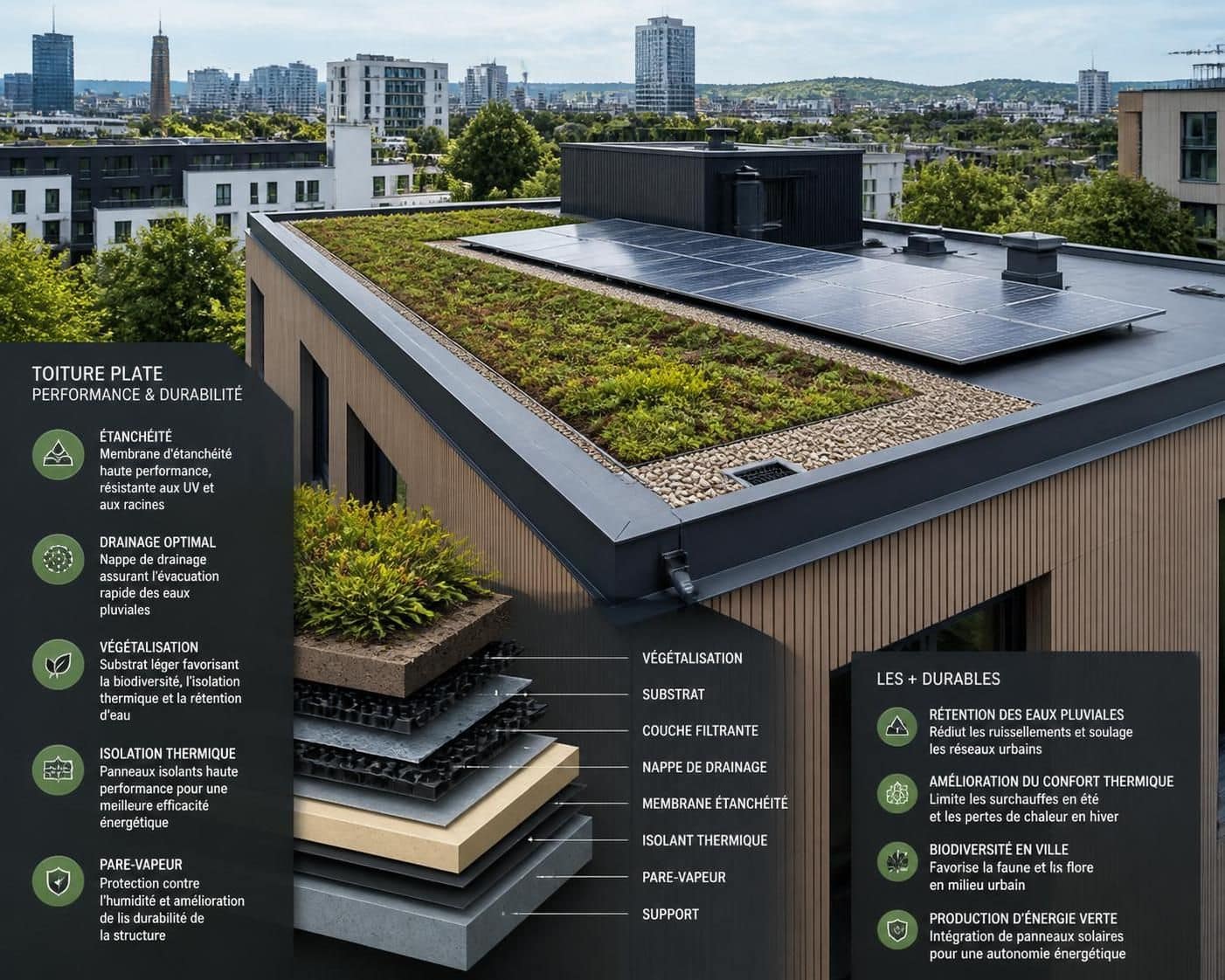 d&eacute;couvrez les syst&egrave;mes d&rsquo;&eacute;tanch&eacute;it&eacute; pour toitures plates, des solutions peu r&eacute;pandues mais tr&egrave;s efficaces pour prot&eacute;ger votre b&acirc;timent des infiltrations.